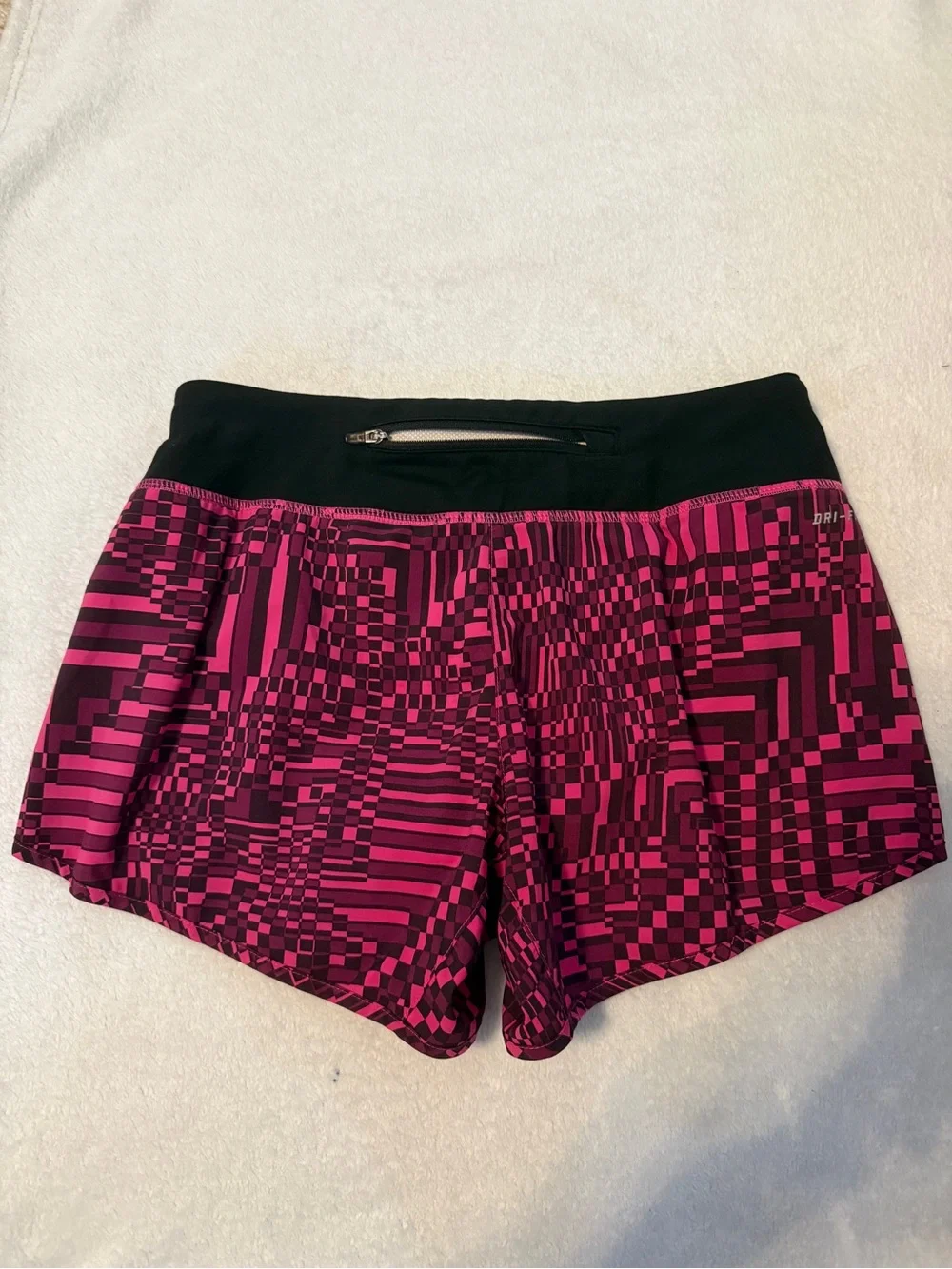 Nike Women's Black & Pink Patterned Running Shorts